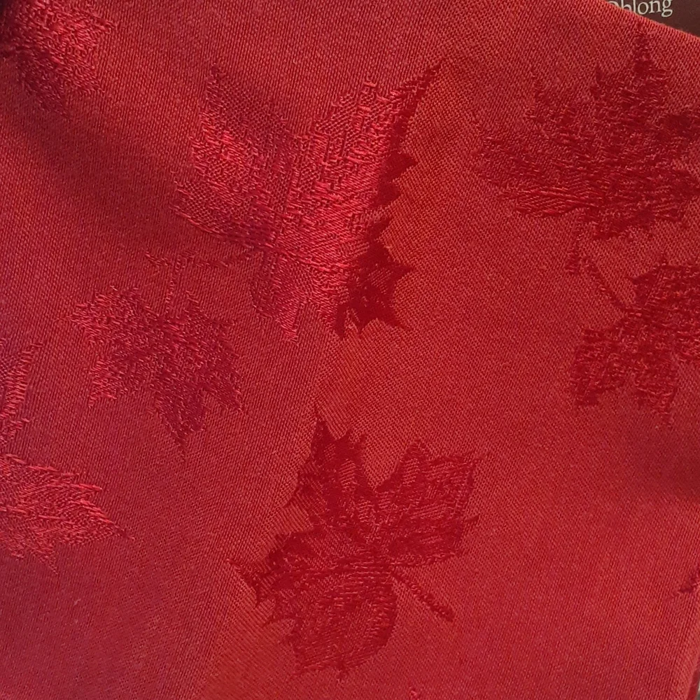 Harvest Burgundy 6PC Bundle Leaf Damask Linen Napkins 18 X 18 Square NWOT